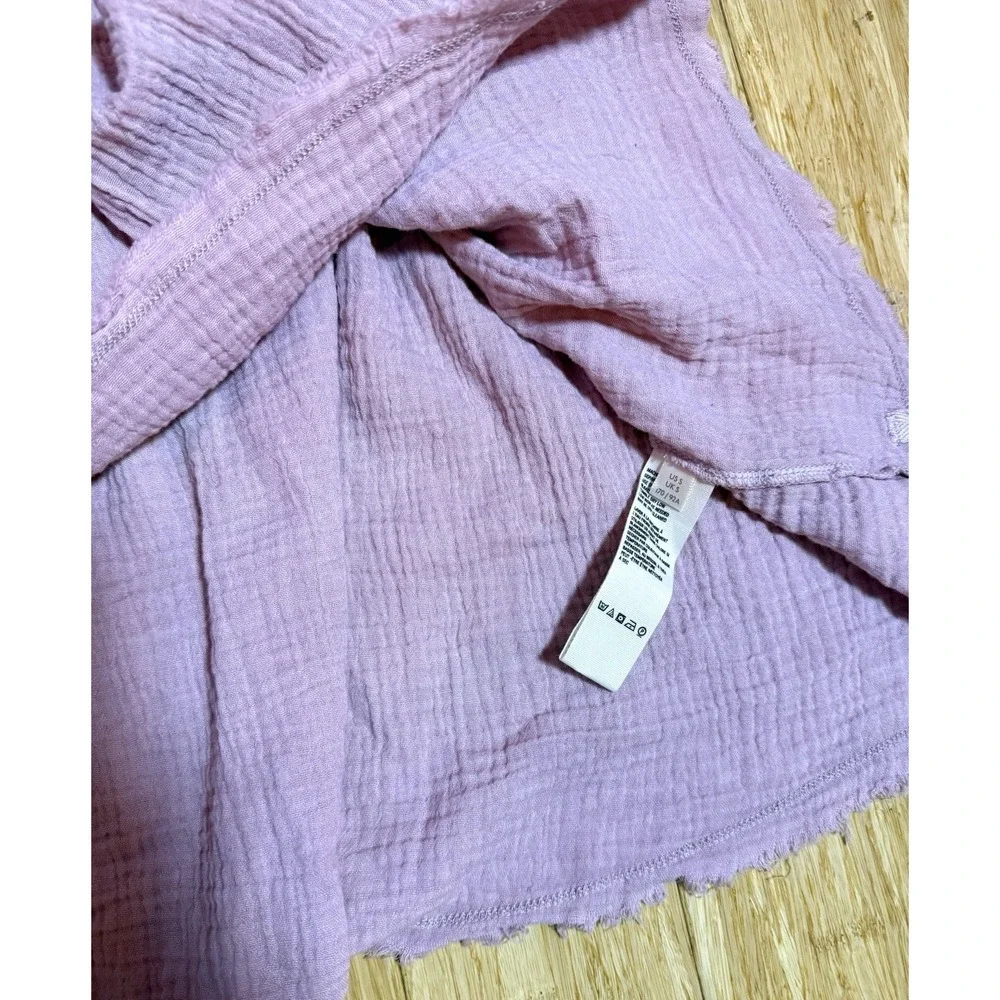 Free People Flower Power Smocked Babydoll Tunic Women's Size Small Purple/Pink - Picture 4 of 5